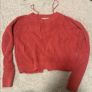 Aeropostale Women's Vibrant Red Crew Neck Sweater